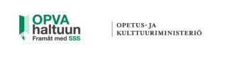 Opva haltuun logo ja OKM teksti