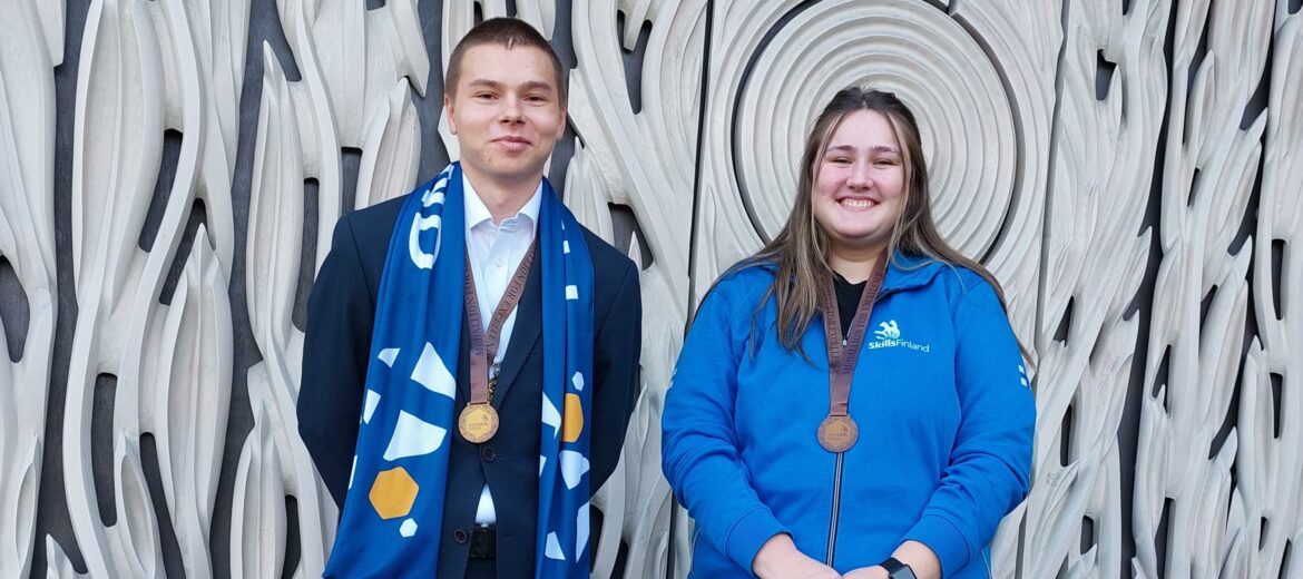 Tredun EuroSkills kilpailijat Mikko Motti ja Petra Suominen